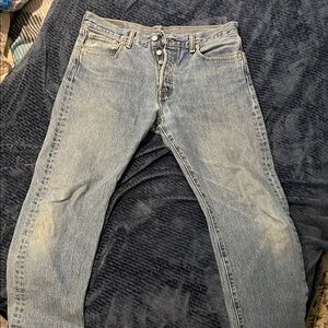 Levi's 501 Classic Denim Straight Jeans - Light Blue